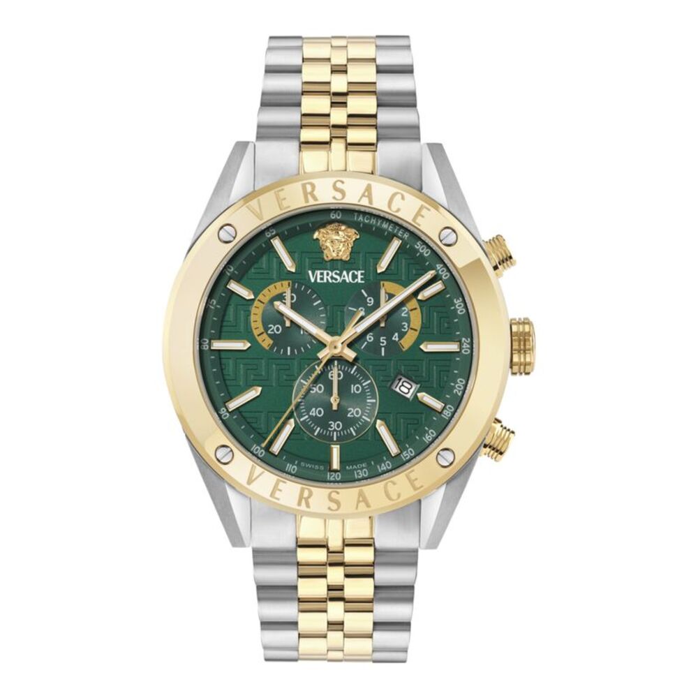 Versace Athletic Chrono Bracelet Strap Two Tone Mens